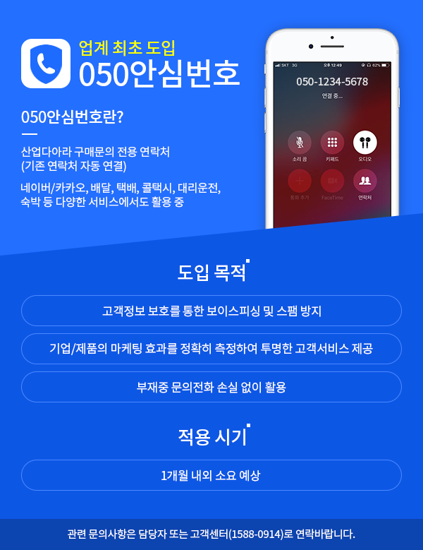 050 안심번호 도입 안내